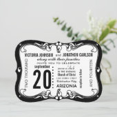 Art Deco Modern Wedding Invite Kaart (Staand voorkant)