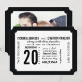 Art Deco Modern Wedding Invite Kaart (Voorkant / Achterkant)