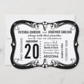 Art Deco Modern Wedding Kaart (Voorkant)