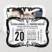 Art Deco Modern Wedding Kaart (Voorkant / Achterkant)