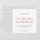 Art Deco Modern Wedding Uitnodiging (Voorkant / Achterkant)
