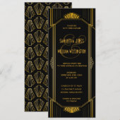 Art Deco Modern Wedding Uitnodiging (Voorkant / Achterkant)