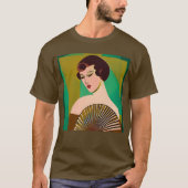 Art Deco Moderne Dame met een Fan T-shirt (Voorkant)