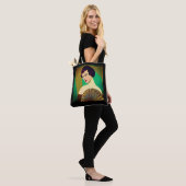 Art Deco Moderne Dame met een Fan Tote Bag (Op model)