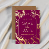 Art Deco Moderne Hexagon bruiloft Save the Date Folie Uitnodiging
