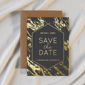 Art Deco Moderne Hexagon bruiloft Save the Date Folie Uitnodiging
