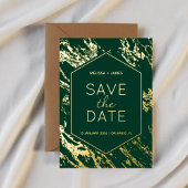 Art Deco Moderne Hexagon bruiloft Save the Date Folie Uitnodiging