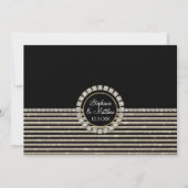 Art Deco Moderne Horizontale Gestreepte Bruiloft S Kaart (Voorkant)