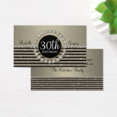 Art Deco Moderne Horizontale Streep Glitter 30e Visitekaartjes (Bureau)