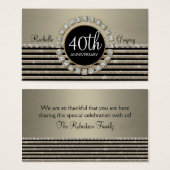 Art Deco Moderne Horizontale Streep Glitter 40e Visitekaartje (Voorkant /achterkant)