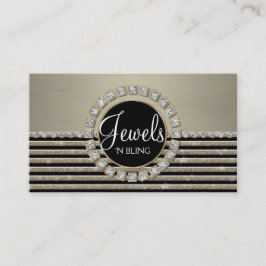 Art Deco Moderne Horizontale Stripe Glitter Busine Visitekaartje