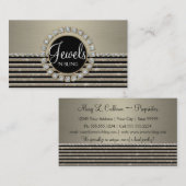 Art Deco Moderne Horizontale Stripe Glitter Busine Visitekaartje (Voorkant / Achterkant)