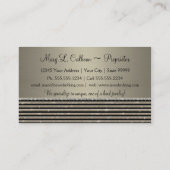 Art Deco Moderne Horizontale Stripe Glitter Busine Visitekaartje (Achterkant)