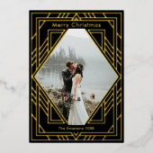 Art Deco Moderne kerstfeestdag Kaart (Voorkant)