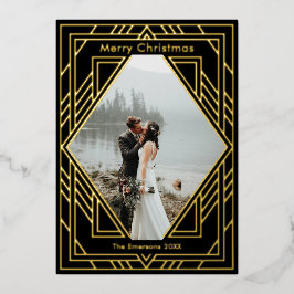 Art Deco Moderne kerstfeestdag Kaart