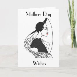 ART DECO MOEDERDAG WENSKAART KAART