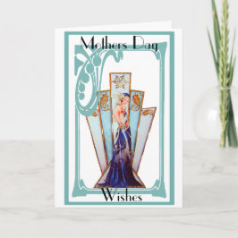 ART DECO MOEDERDAG WENSKAART KAART