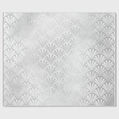 Art Deco Monochrom Silver Grey Scales Seashells Cadeaupapier (Vlak)
