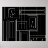 Art Deco Monochrome Print Poster (Voorkant)