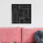 Art Deco Monochroom Print omwikkeld canvas (Insitu (Woonkamer))