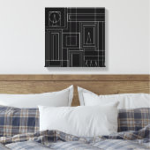Art Deco Monochroom Print omwikkeld canvas (Insitu (Slaapkamer))
