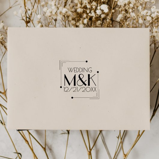 Art Deco Monogram 1920s Wedding Rubber Stamp Rubberstempel