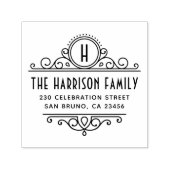 Art Deco Monogram | Aangepast naam en retouradres Zelfinktende Stempel (Design)