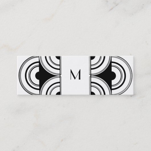 Art deco Monogram Calling Card Contactkaartje (Voorkant)