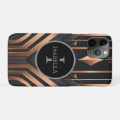 Art Deco Monogram Circle Name Design Case-Mate iPhone Case (Achterkant (horizontaal))