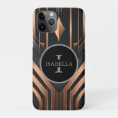 Art Deco Monogram Cirkel Naam Design Case-Mate iPhone Case (Achterkant)