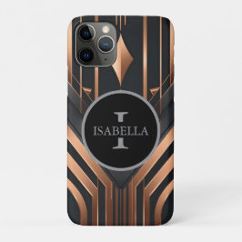 Art Deco Monogram Cirkel Naam Design Case-Mate iPhone Case