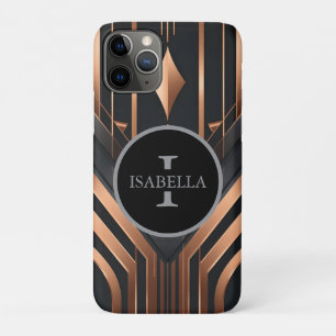 Art Deco Monogram Cirkel Naam Design Case-Mate iPhone Case