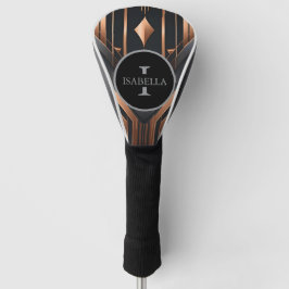 Art Deco Monogram Cirkel Naam Design Golfheadcover