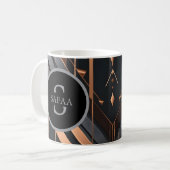 Art Deco Monogram Cirkel Naam Design Koffiemok (Voorkant links)