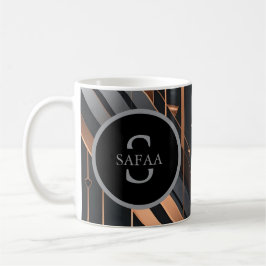 Art Deco Monogram Cirkel Naam Design Koffiemok
