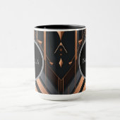 Art Deco Monogram Cirkel Naam Design Mok (Midden)