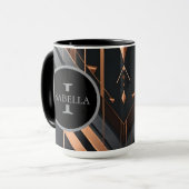 Art Deco Monogram Cirkel Naam Design Mok (Voorkant links)