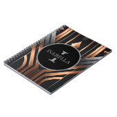 Art Deco Monogram Cirkel Naam Design Notitieboek (Linkerzijde)