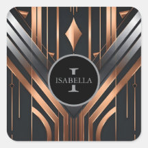 Art Deco Monogram Cirkel Naam Design