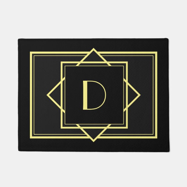 Art Deco Monogram Doormat - Gold Deurmat (Voorkant)