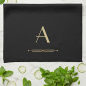Art deco monogram elegante keukenhanddoek (Gevouwen)