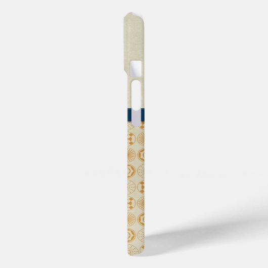 Art Deco Monogram Geometrische cirkels Sinaasappel Case-Mate iPhone Case (Achterkant / Links)