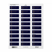 Art Deco Monogram Gold/marine Etiket (Full Sheet)