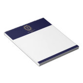 Art Deco Monogram Gold/marine Notitieblok (Schuin)