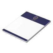 Art Deco Monogram Gold/marine Notitieblok (Linkerzijde)