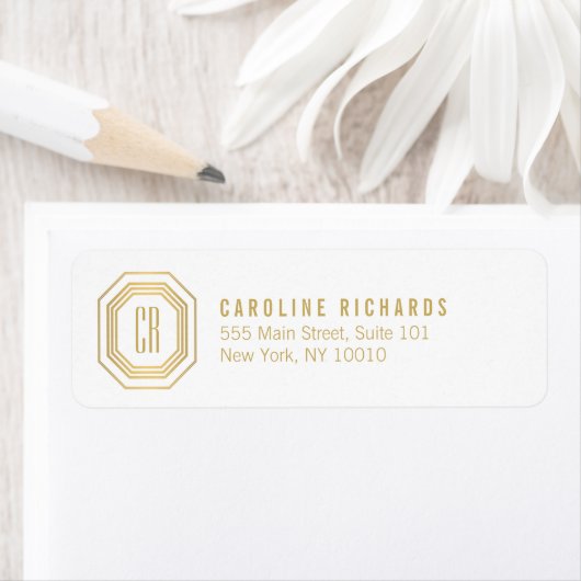  Art Deco Monogram Gold/Wit Etiket (Insitu)