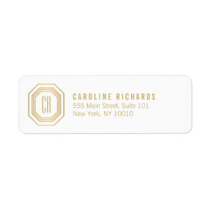 Art Deco Monogram Gold/Wit Etiket