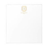  Art Deco Monogram Gold/Wit Notitieblok (Voorkant)