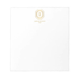  Art Deco Monogram Gold/Wit Notitieblok