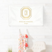  Art Deco Monogram Gold/Wit Spandoek (Insitu)
